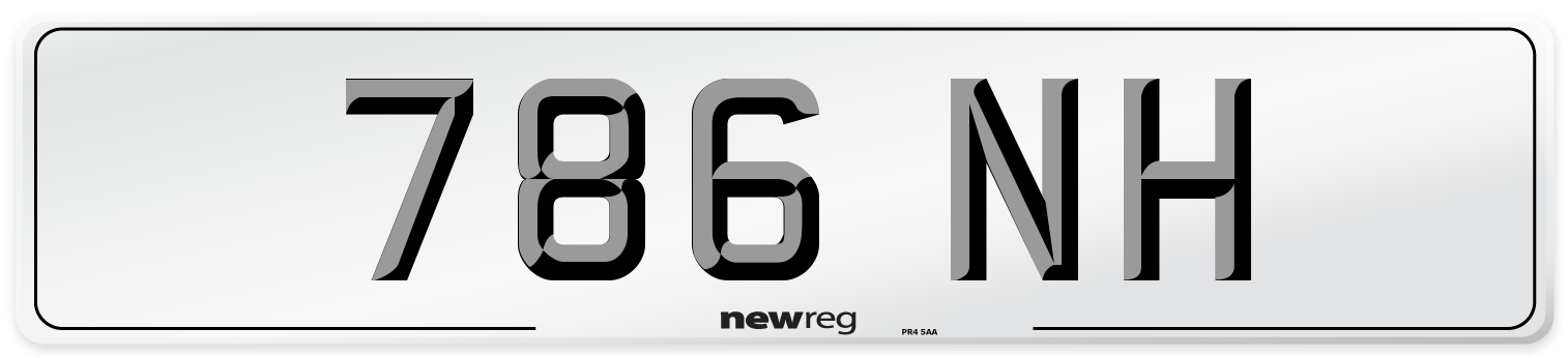 786 NH Number Plate from New Reg